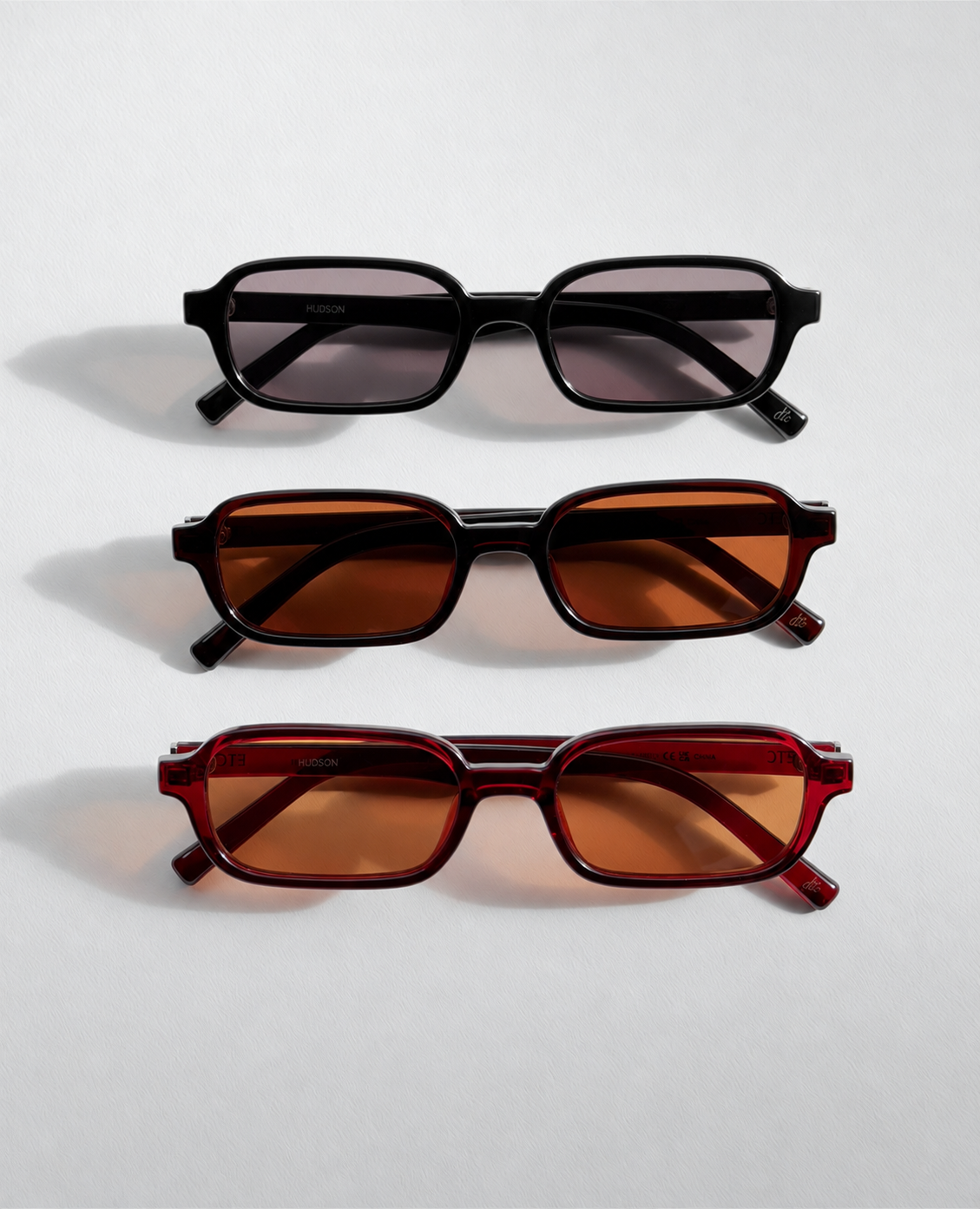 Hudson sunglasses by ETC in Black, Brown and Cola