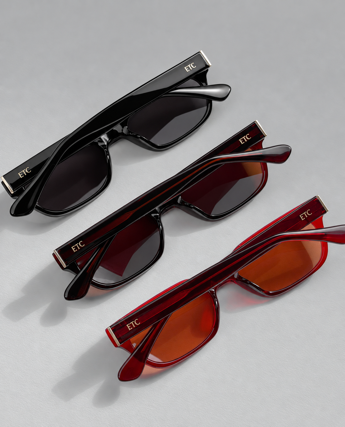 Ashton sunglasses by ETC in Black, Brown and Cola