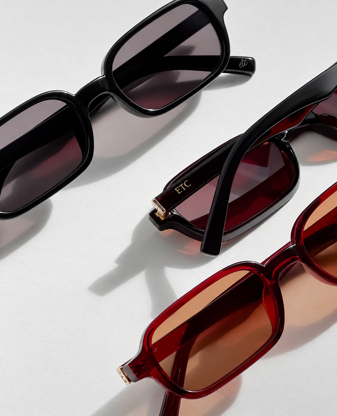 Hudson sunglasses by ETC in Black, Brown and Cola