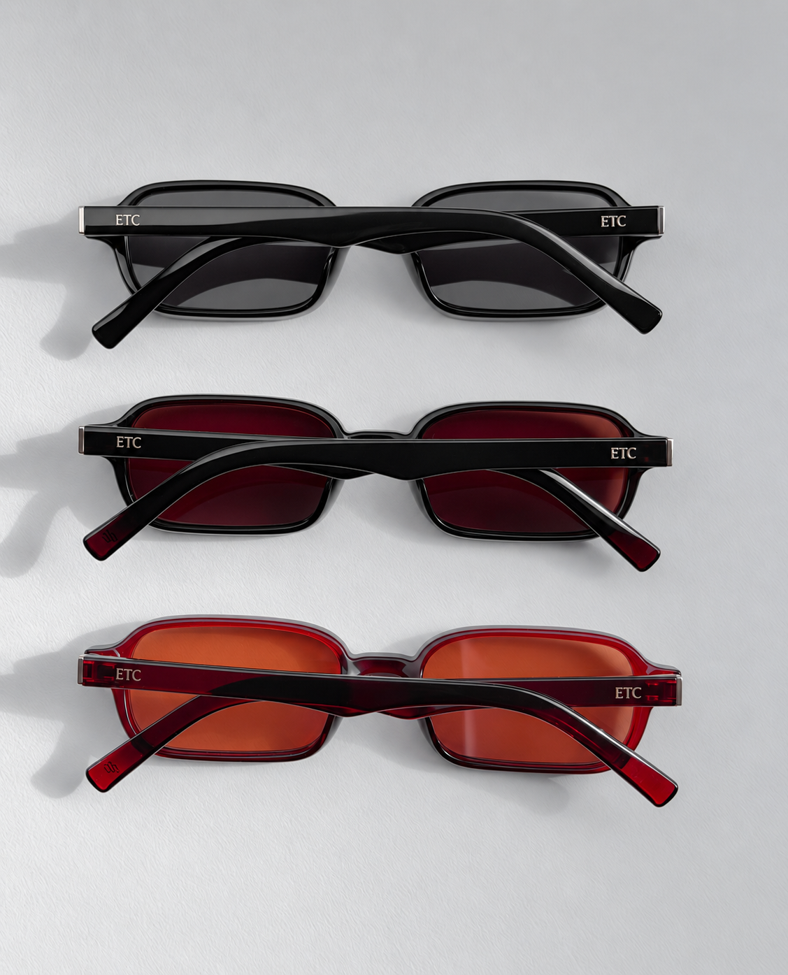 Hudson sunglasses by ETC in Black, Brown and Cola